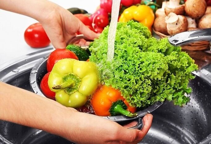 wash vegetables and herbs to prevent parasitic infections